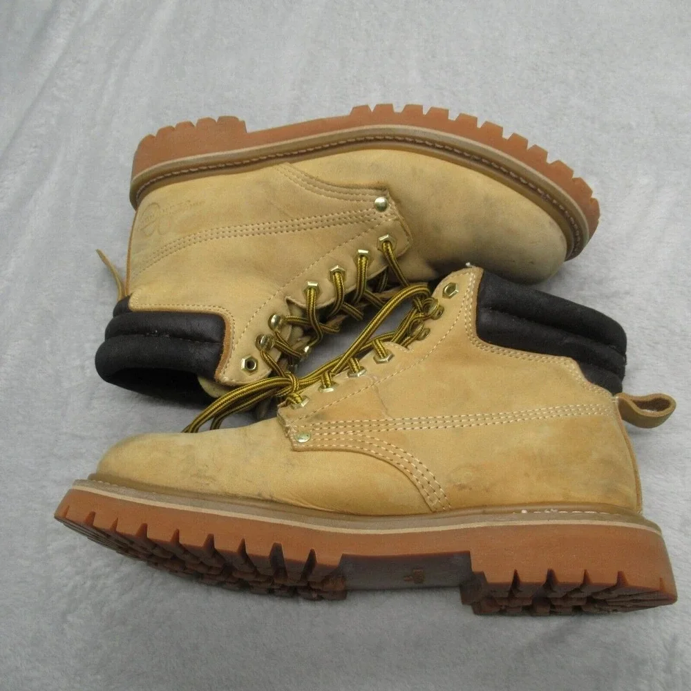 Construction Work Boots Mens 8 M Leather Lace Up Rugged Labor Work‎ Mechanic